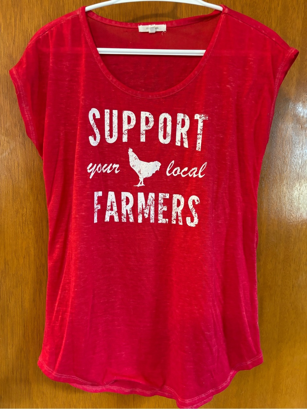 Maurices Red "Support Your Local Farmers" Graphic Tee